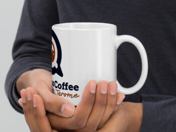 White glossy mug